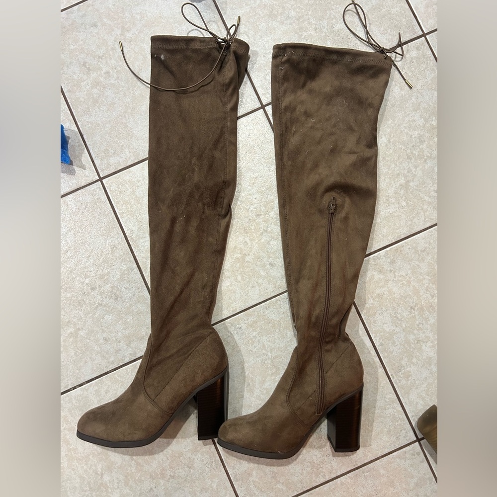 Gray Over-the-Knee Boots